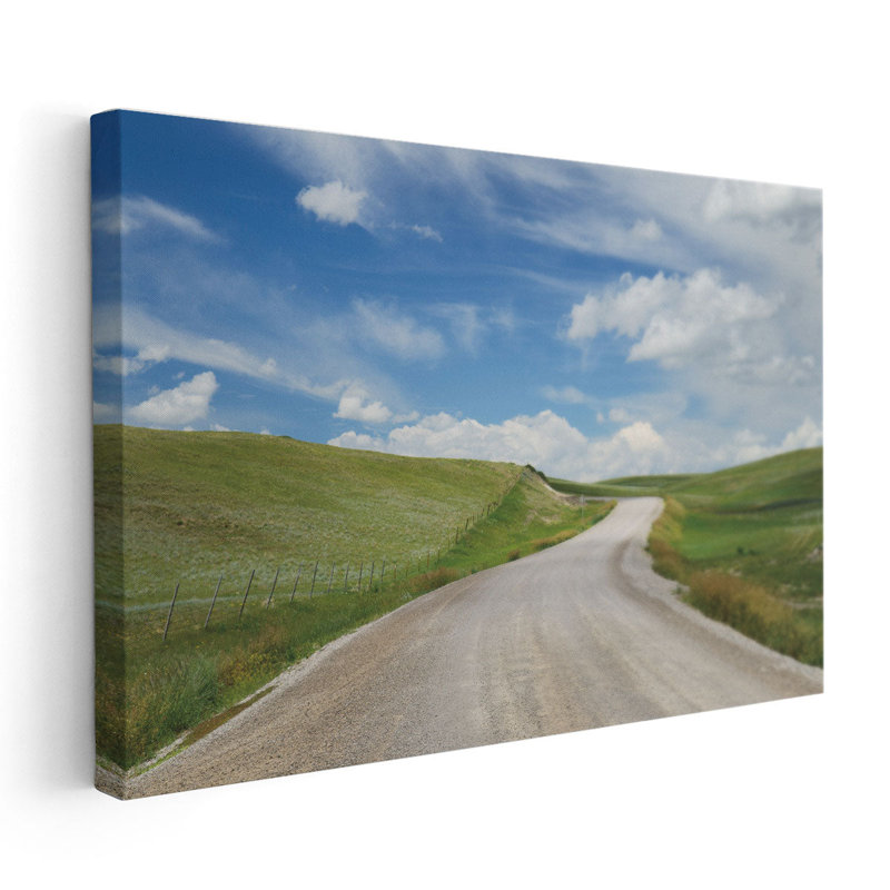 «Gravel Road Near Choteau Montana I», reproduction d'art sur toile, H 24 po x l 36 po