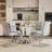 47.2" Round Glass Dining Table, Modern Clear Kitchen table, 0.31" Thick Tempered Glass Tabletop with Gloss Stainless Steel, for Dining & kitchen and Small Space-171823144-171823146