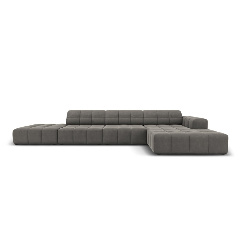 Chicago 5 Seater Corner Sofa, Grey, Right Hand Facing