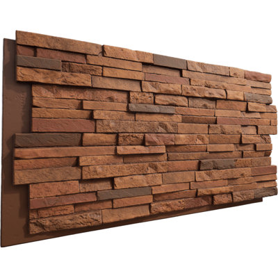 EverStone Eldorado Faux Stone Panel, 48"W x 25"H x 1"D, Copper Color