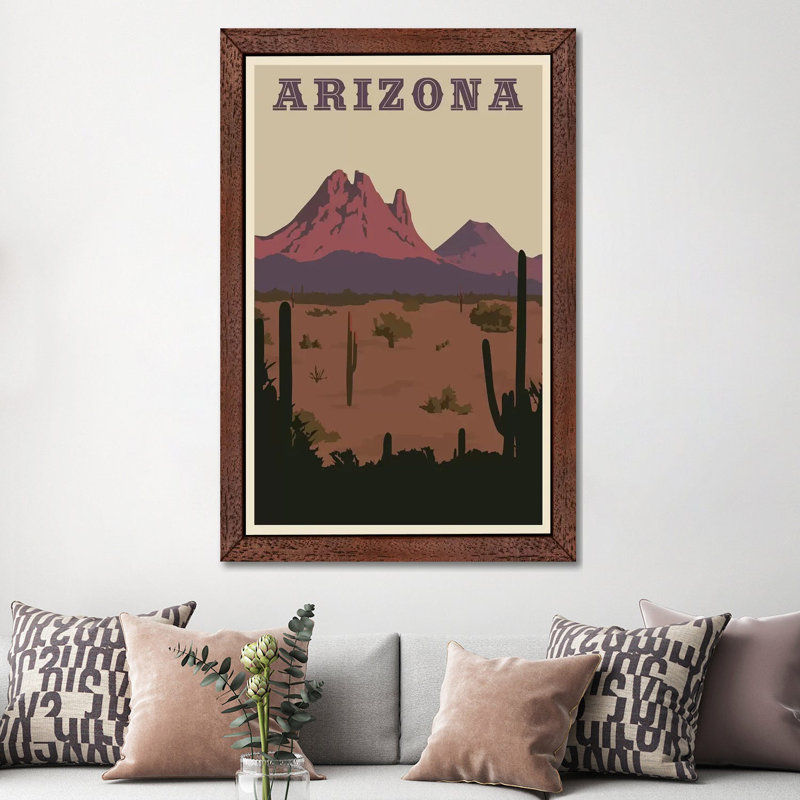 Arizona - Print on Canvas, 152.5 cm H x 101.5 cm W, Brown Framed