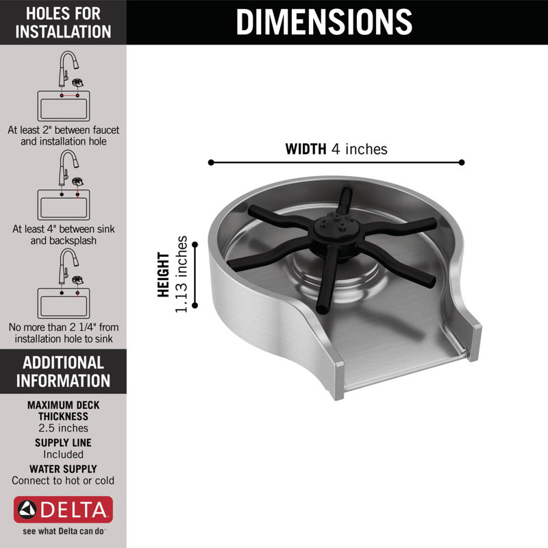 Glass Rinser, Arctic Stainless