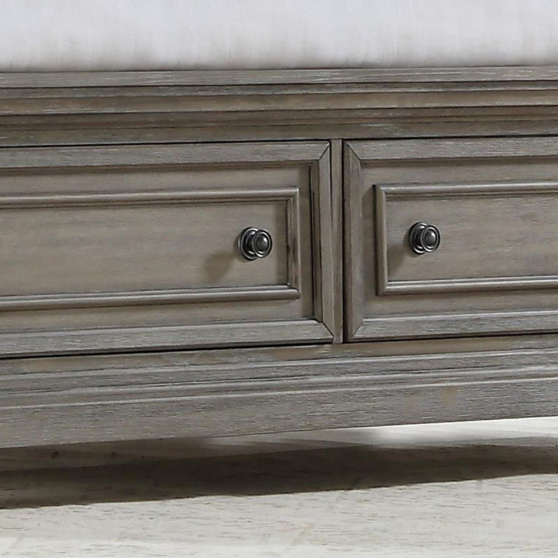 Grand lit de rangement gris antique