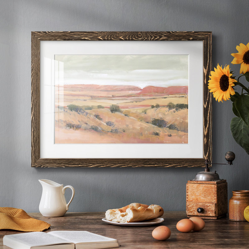 " Southwest Landscape I ", 26" H x 38" W x 1.5" D, Walnut