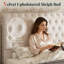 Jamileth King Upholstered Sleigh Bed with Tall Button-Tufted Headboard and Nailhead Trim, Cream-1098163230-1098163216
