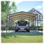 Abri de voiture en métal 13 x 20 pi avec renforcement triangulaire, abri de garage noir robuste