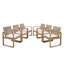 Ensemble de chaises de patio moderne, dossier en corde de bois d'acacia pour les repas en plein air