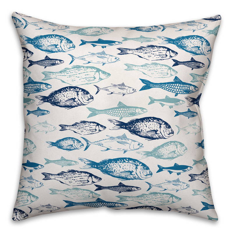 Coussin extérieur Summer Fun School of Fish