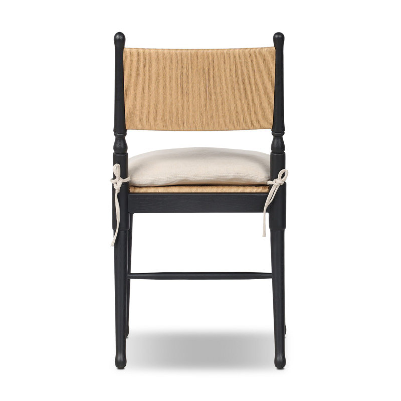 Fayth Dining Chair with Cushion, Dune Linen, Stained Black Ash