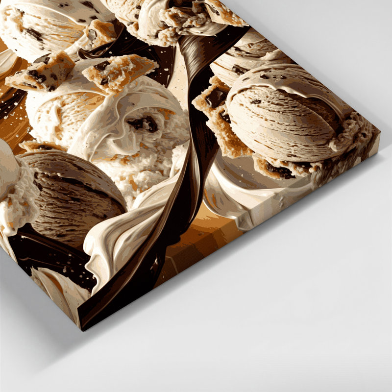 Desserts, pâte à biscuits, crème glacée, art mural sur toile beige, H 20 po x l 24 po