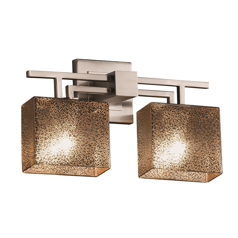 Barre d'éclairage de salle de bain 2 lumières Casson, Chrome poli, Tissage