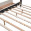 Lit plateforme tapissier avec 2 tiroirs et 1 lit gigogne simple TG, tissu en lin, taille Marcene-1152737782