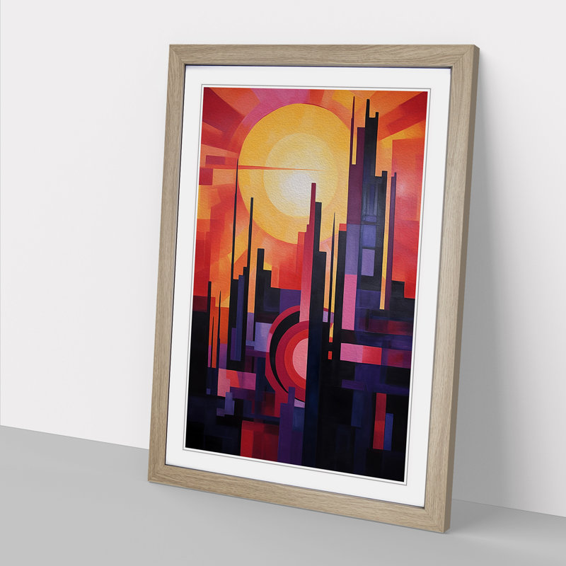 Single Picture Frame Print on Wood, 46cm H x 34cm W, Oak Framed