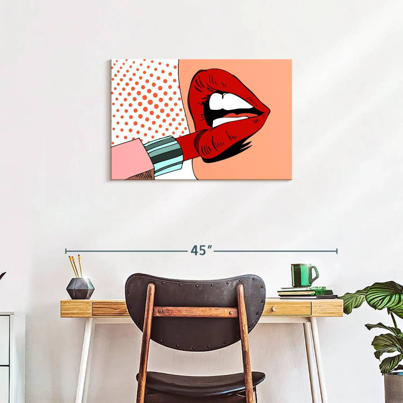 Shuttleworth Retro Pop Red Lips, 20" H x 30" W