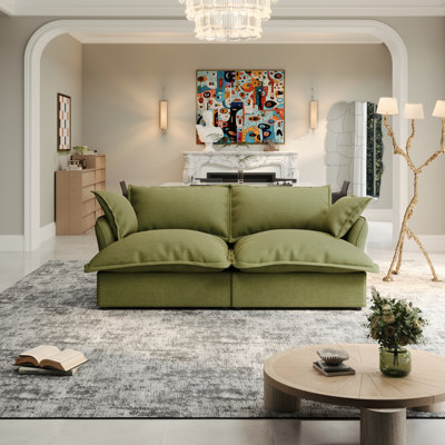 Sinue 82'' Upholstered Sofa, 2-Seater Cloud Sofa, Modular Sectional Sofa Couch, Loveseat Sofa Modern Couch for Living Room(Ottoman not included)