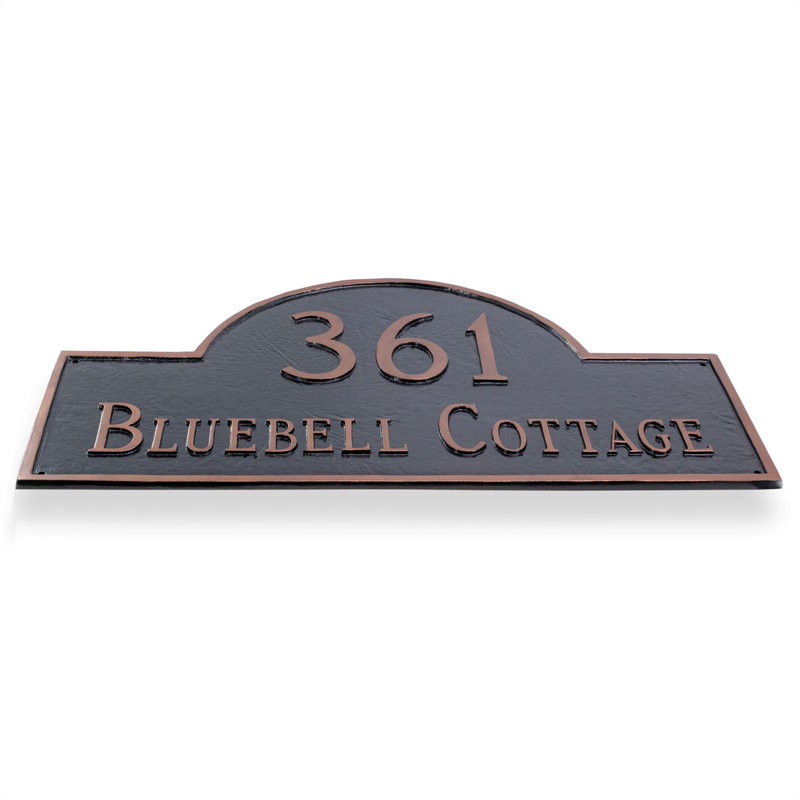 Classic Arch Standard Two Line Address Sign Plaque, Yes