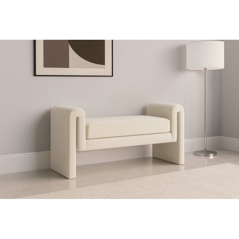 Sloan Upholstered Bench, Cream Velvet