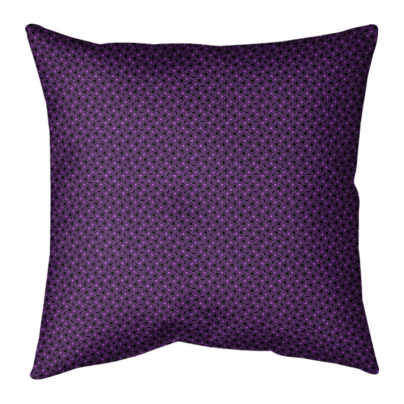 Oreiller carré Katelyn Elizabeth, 14 po x 14 po, Pas de bourre, Violet / noir