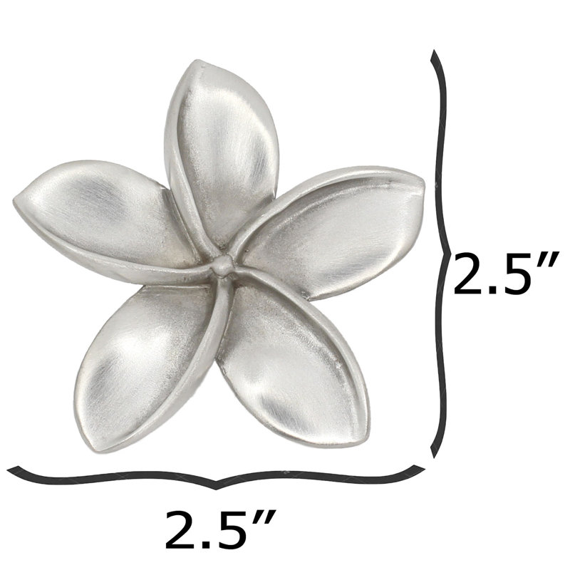 Poignée large Plumeria, Nickel brossé, L 2,5 po x l 2,5 po, 1