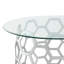 Mattea Clear Glass Round Top Coffee Table with Metal Frame-1436471078
