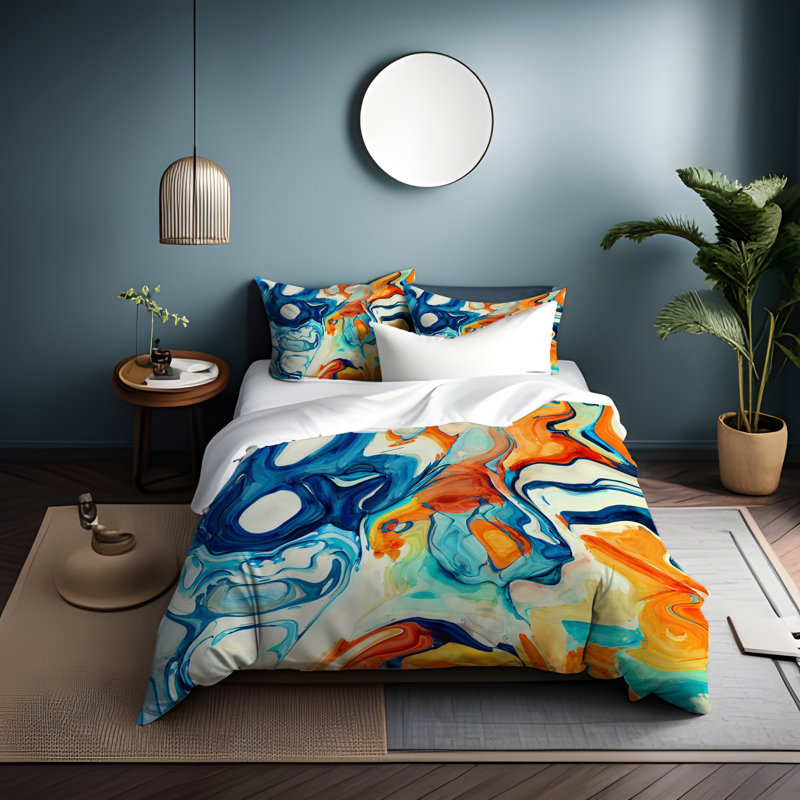 Abstract Duvet Cover, King Duvet Cover + 2 King Shams