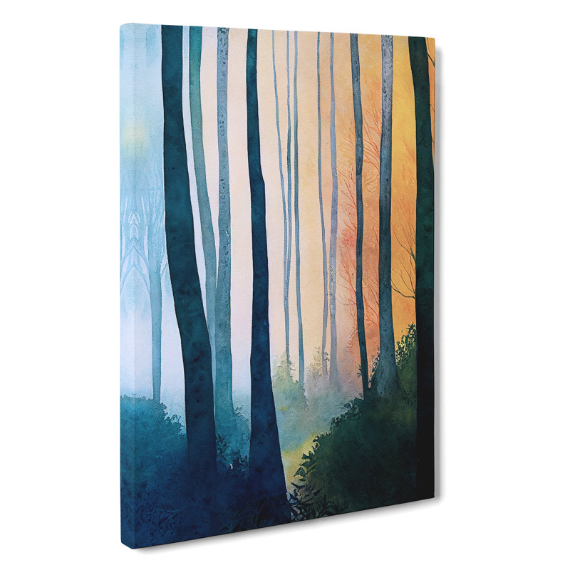 XC1022-182X A Watercolour Forest No.3 - Wrapped Canvas Print, 60cm H x 40cm W x 3cm D