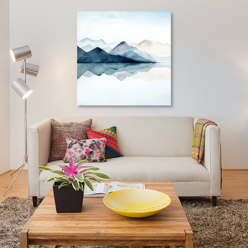«Glacial I», reproduction sur toile, H 26 po x l 26 po x p 1,5 po, Pas de tapis, Toile tendue