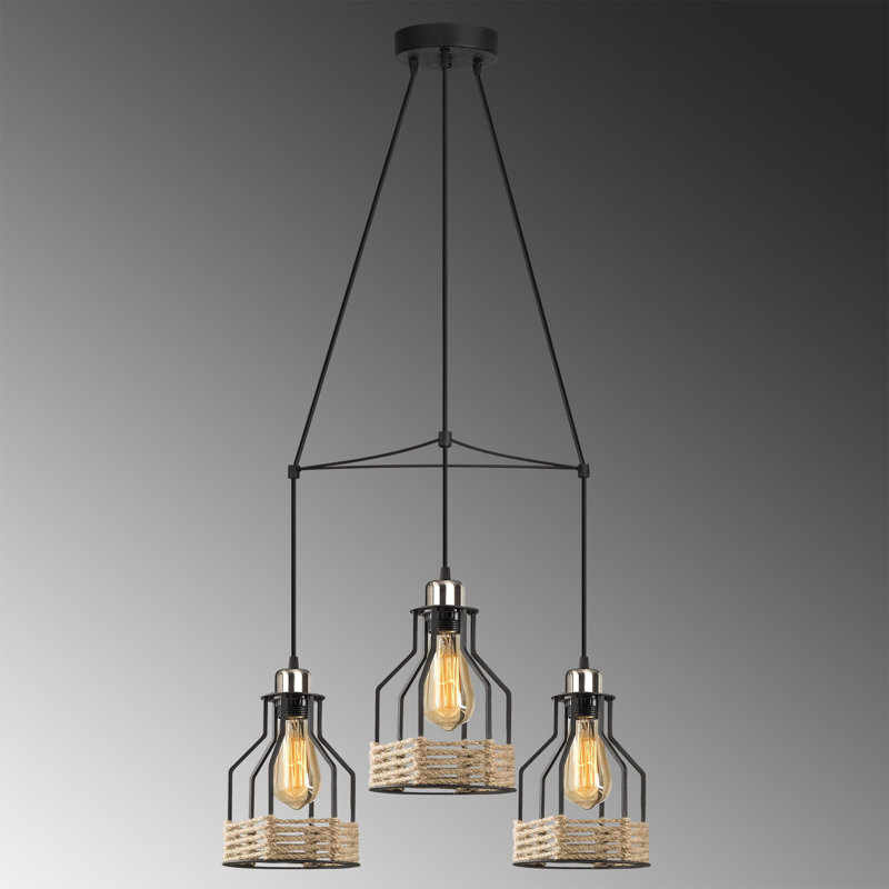 Luminaire suspendu en grappe à 3 lumières Hendley