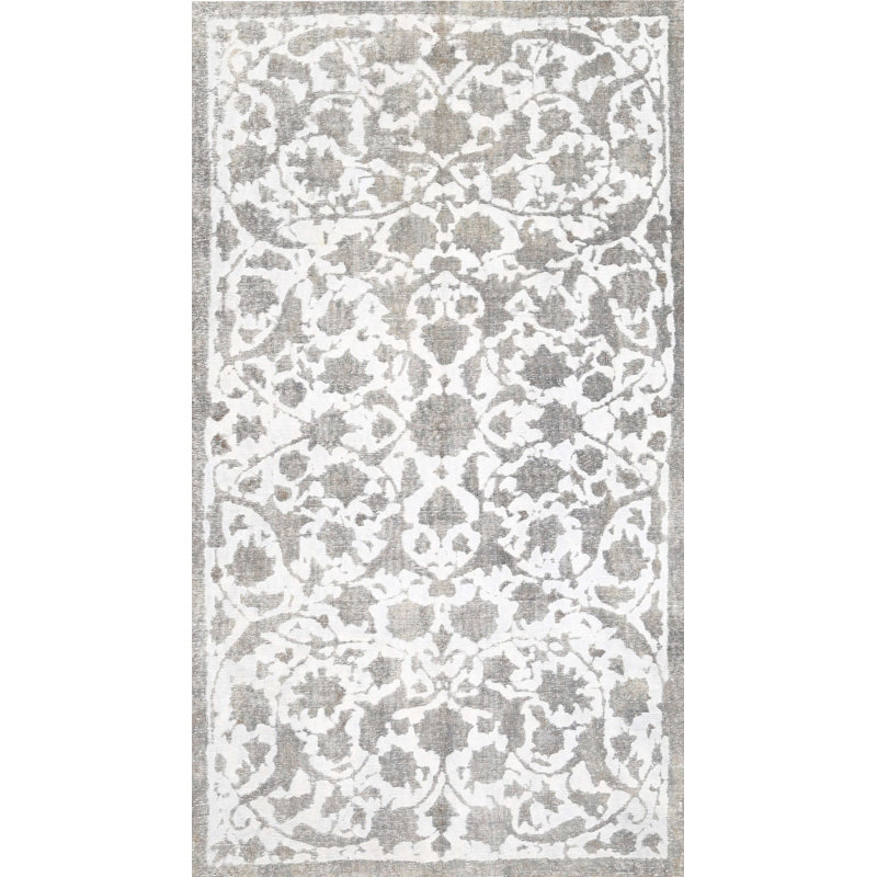 Tapis traditionnel blanc / gris Taylorstown, Rectangle 8 pi x 12 pi