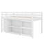Lit mezzanine simple avec étagère à tiroirs et bureau coulissant-1148410329