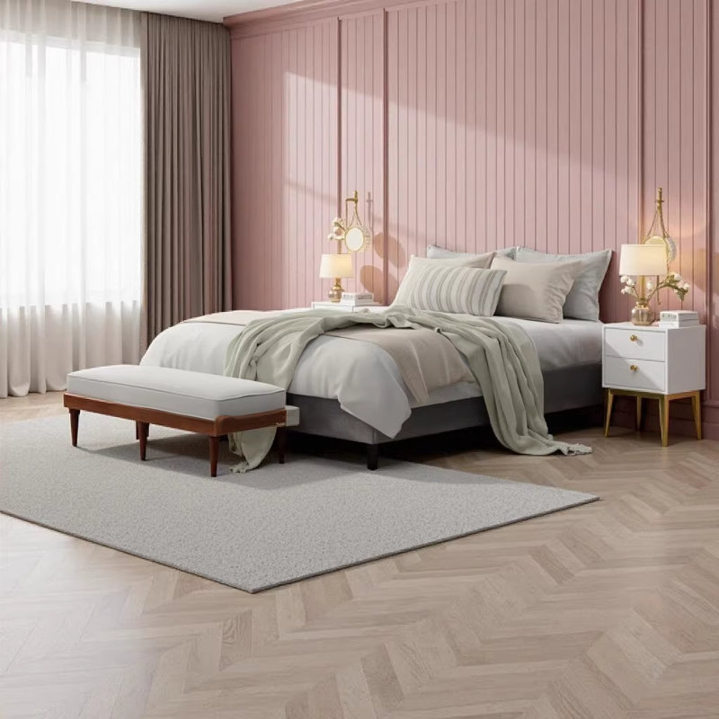 Omne Sleep Black and Gray Upholstered Full Bed Frame Foundation - No Box Spring Needed, Full / Double