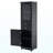 63" Tall Bathroom Storage Cabinet With Glass Doors, Free-Standing, Two Drawers, And Adjustable Shelves, MDF Board, Painted Black - For Displaying Your Favorite Items-894042583