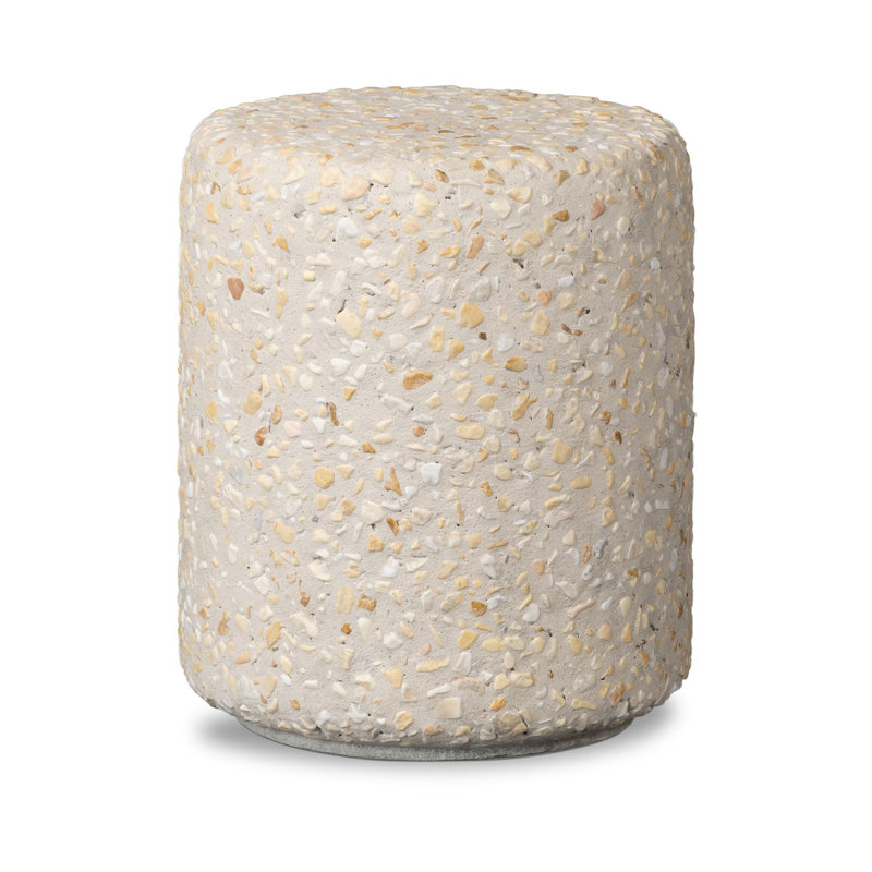 Orlan Outdoor End Table-Pure Terrazzo