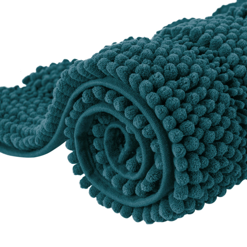 Tapis de salle de bain en chenille douce Chenault, tapis de bain rectangulaire en microfibre à envers antidérapant, séchage rapide