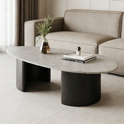 Modern Simplicity Coffee Table with Metal Base
