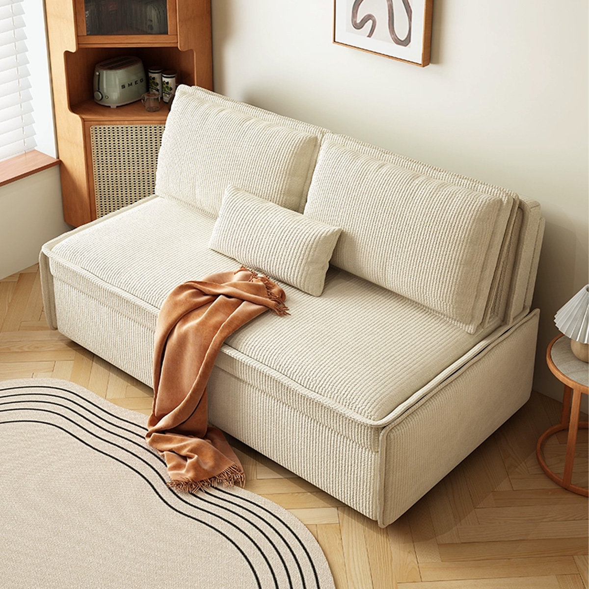 Mont Bike Solutions Loveseat Beige Corduroy Sleeper sofa | Wayfair