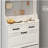 White color shoe cabinet  with 3 doors 2 drawers with hanger,large space for storage