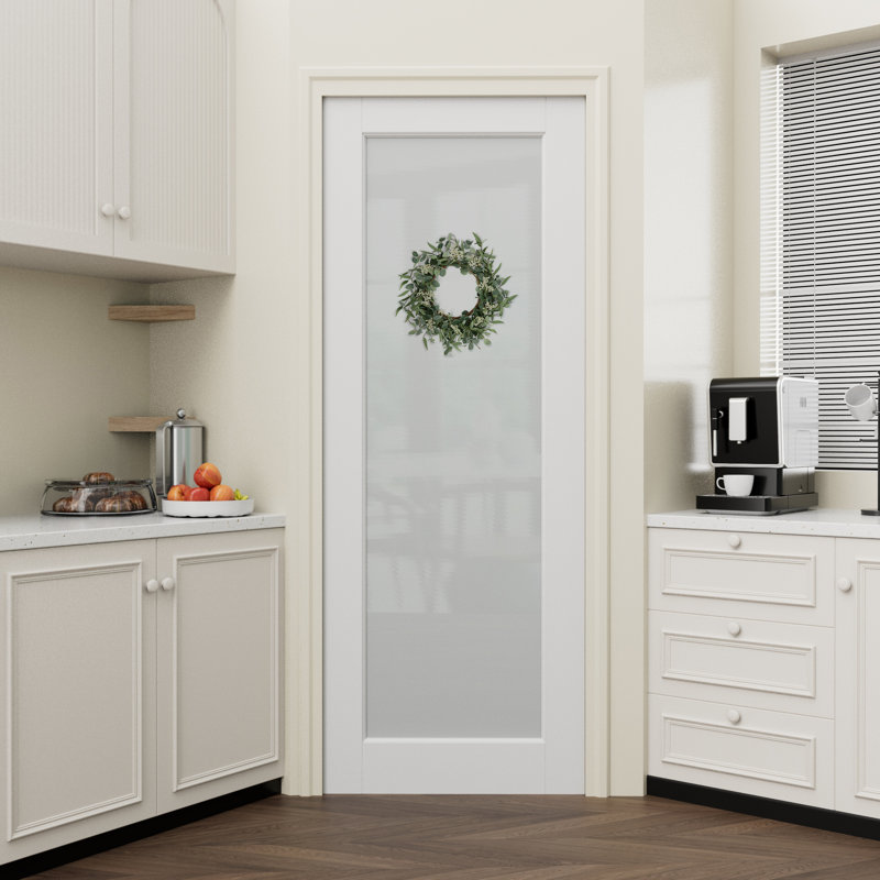 Porte de garde-manger Porte en verre givré et bois manufacturé sans porte standard, 36 po x 96 po