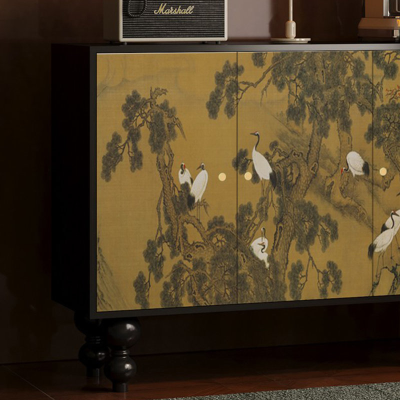 Armoire de rangement rétro de style chinois, H 35,43 po x l 47,24 po x P 15,74 po