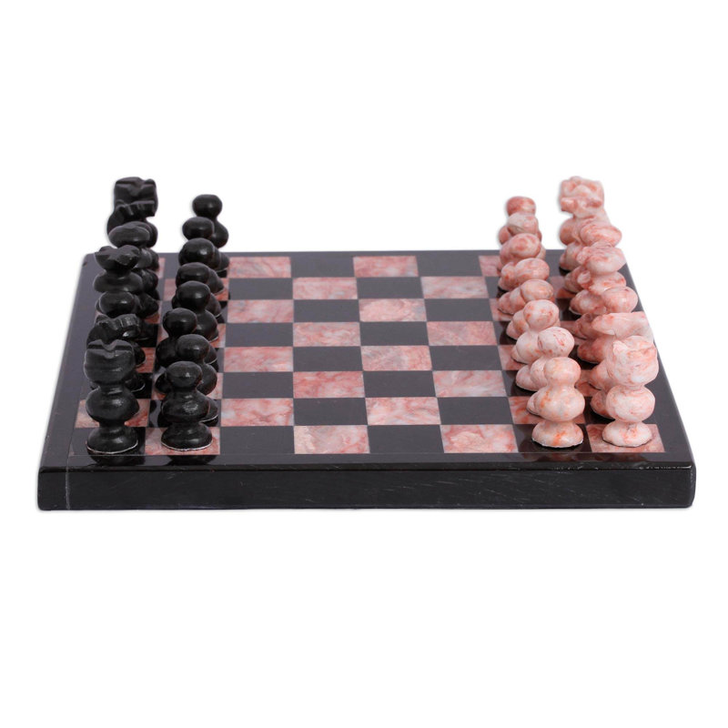 Jeu d'échecs Wiggins, Rose, H 0,7 po x l 7,5 po x P 7,5 po