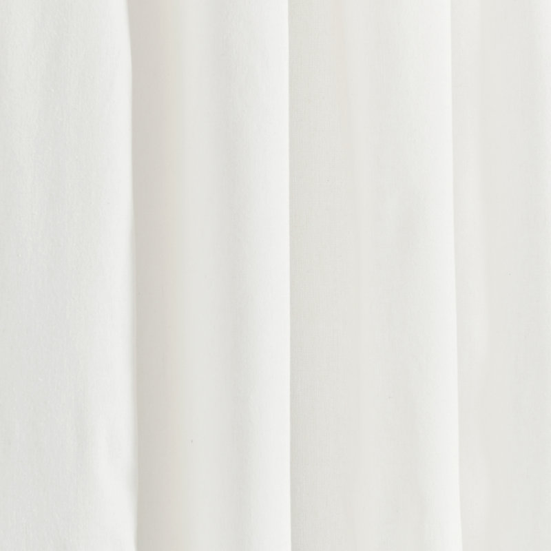 Yolonda Cotton Blend Semi Sheer Curtain Pair, Gray/White, 52'' W x 84'' L