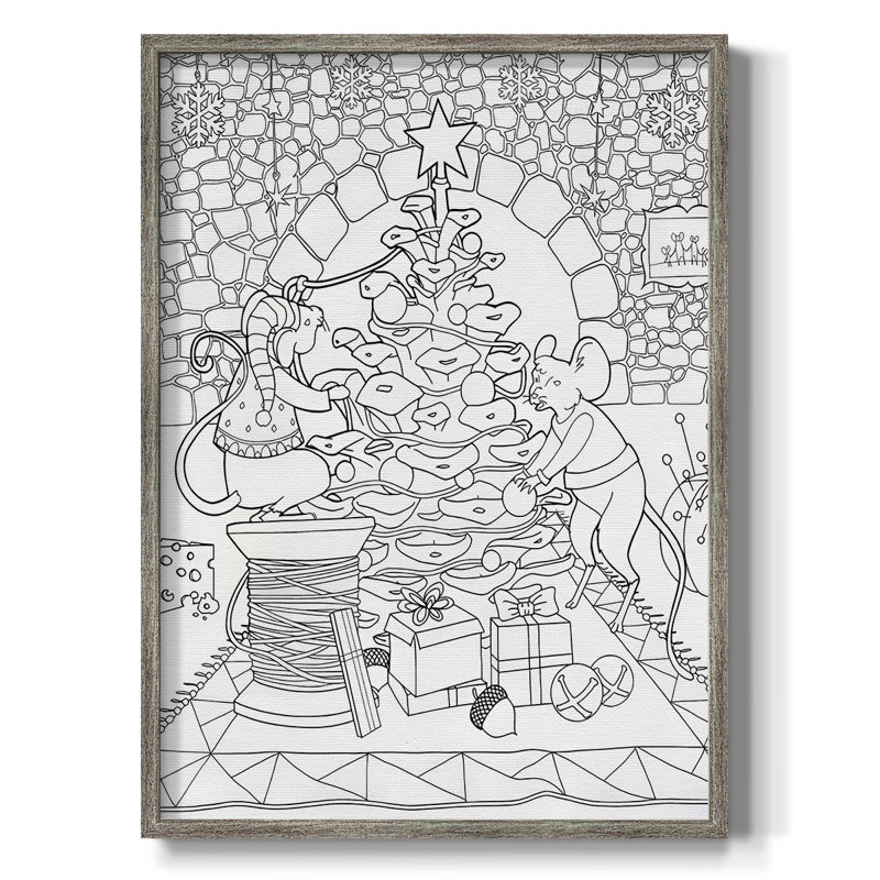 Creatures Stirring Framed Print - Solid Wood, 11" H x 9" W