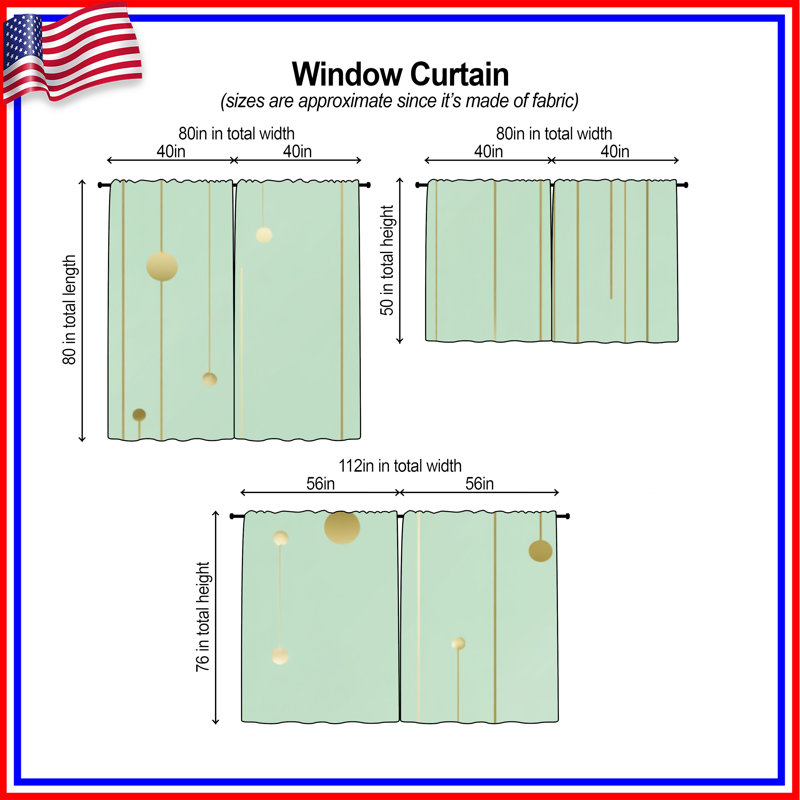 Rideaux abstraits abstraits et transparents - 2 panneaux, 40 po x 50 po - 2 panneaux, Obscurcissement de chambre