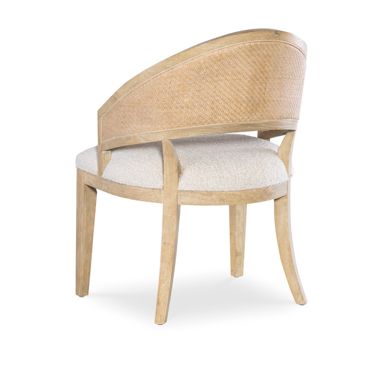 Retreat Cane Barrel Back Chair, Light Wood/Dune