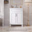 Meuble-lavabo 24 po avec lavabo supérieur, armoire de rangement moderne en bois massif, 2 portes à fermeture douce, tablette réglable-495055270