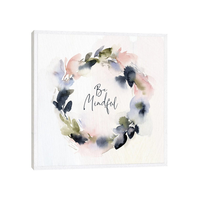 Be Mindful by Stephanie Ryan - Painting on Canvas, 66.04cm H x 66.04cm W x 3.81cm D, White Floater Framed