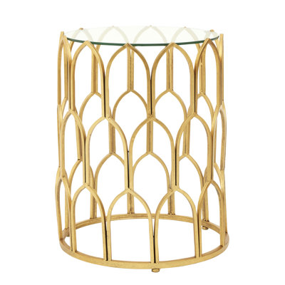 Glendive Glass Top Frame End Table