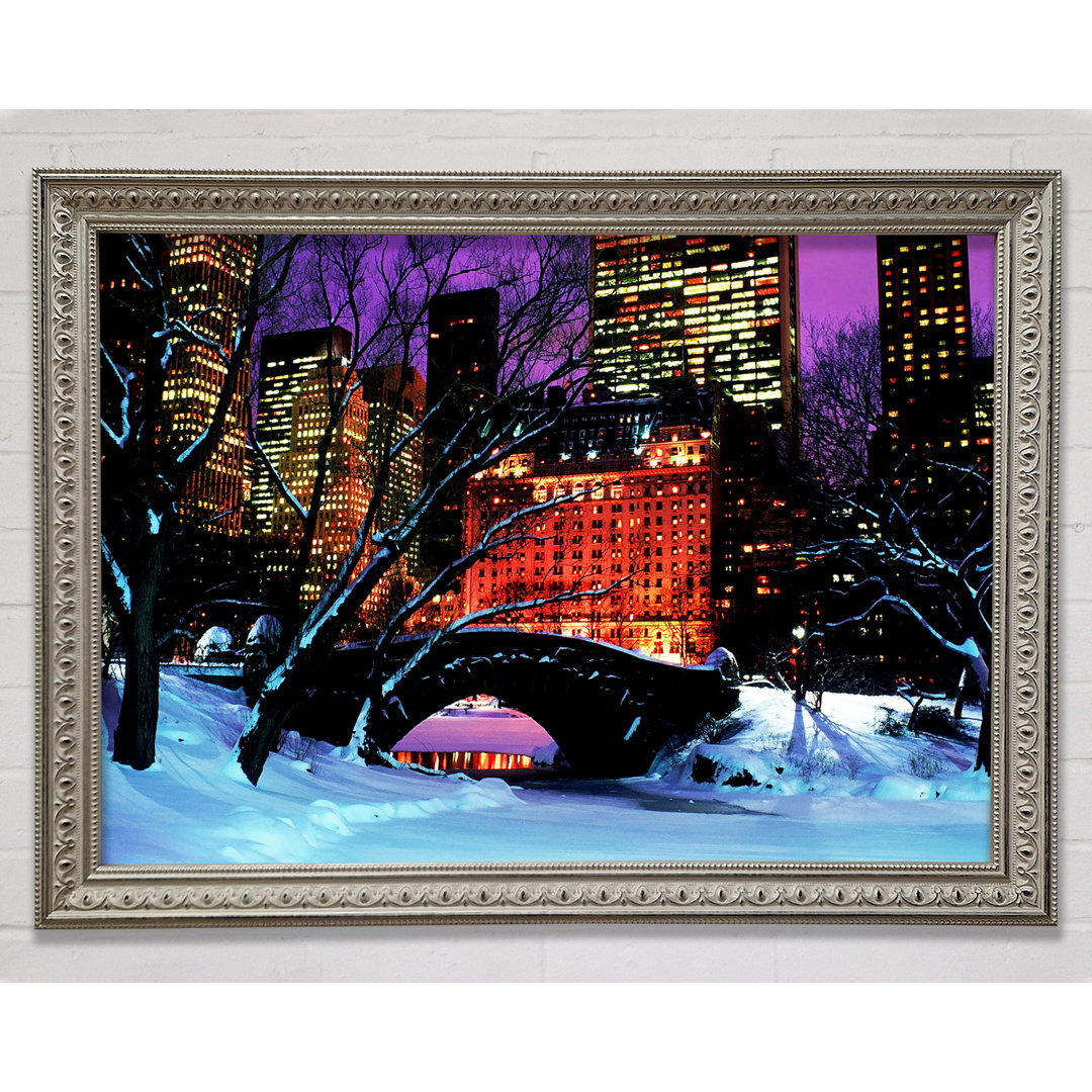 New York City Central Park Nacht Schnee - Druck