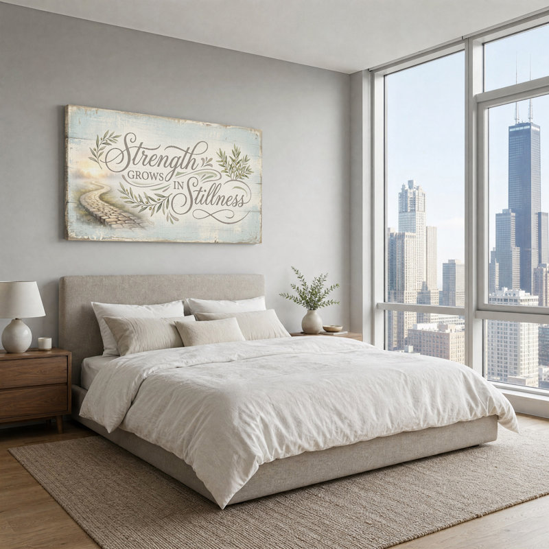 «Force grows in immobilité», art mural sur toile, 58“W x 28”H
