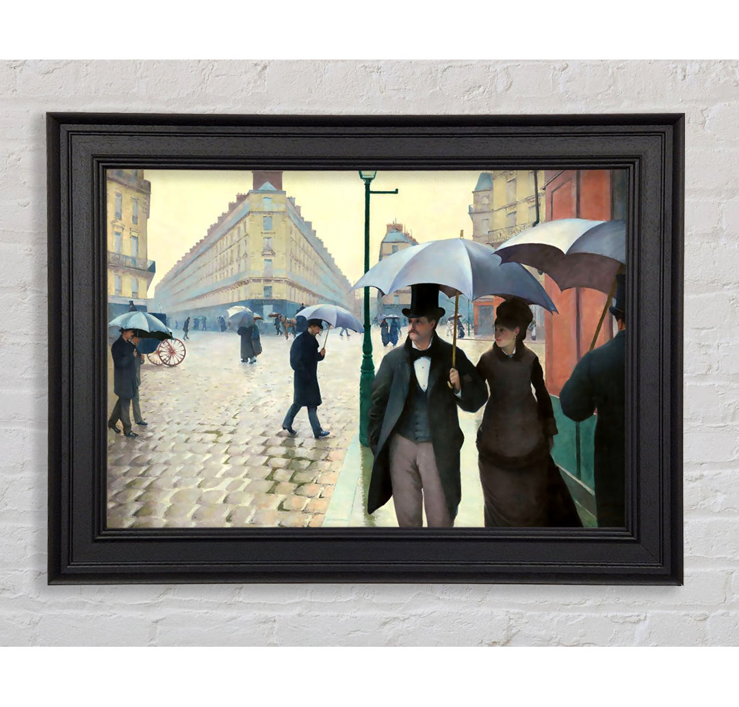 Gustave Caillebotte Pariser Straße an einem Regentag Gerahmter Druck